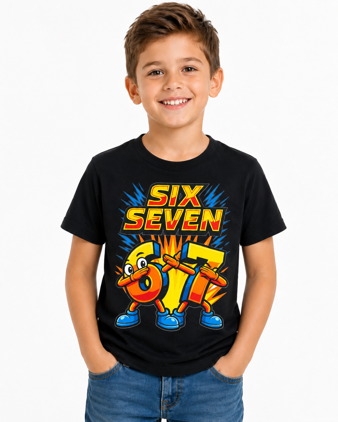 1Dso7I Тениска "Six-Seven - огън" - Image 1